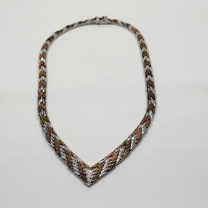 Sterling Silver Chevron Link Necklace
